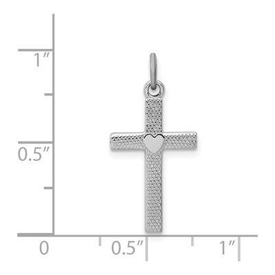 Sterling Silver Heart Cross Charm – view 4