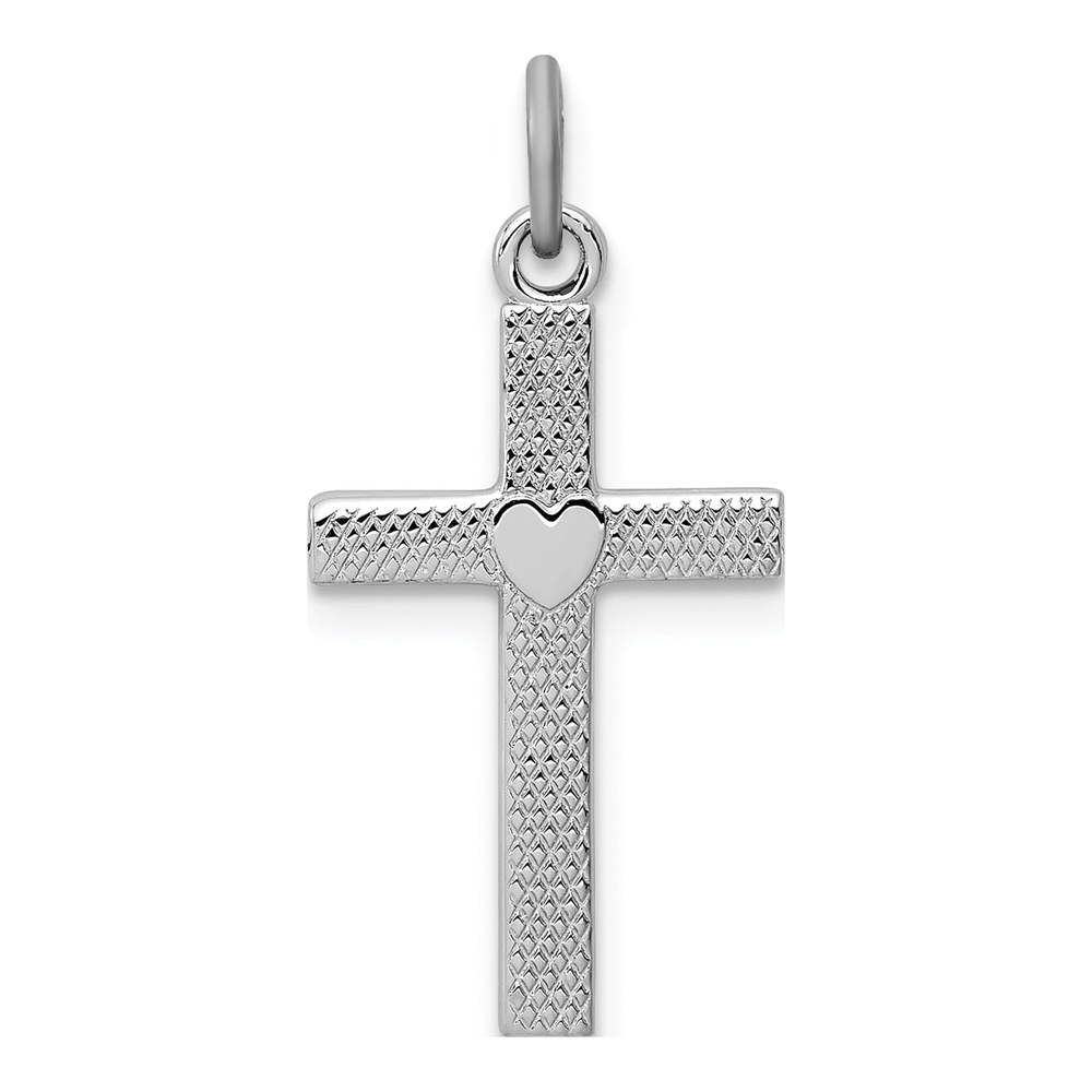 Sterling Silver Heart Cross Charm