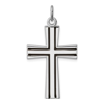 Sterling Silver Enameled Latin Cross Pendant