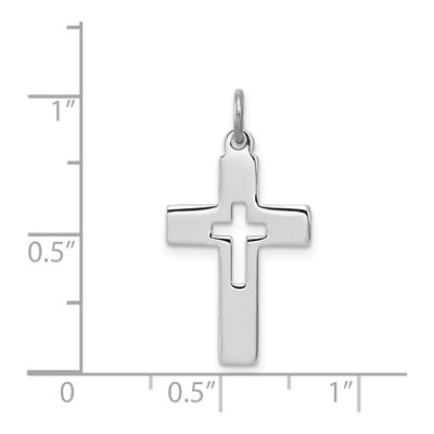 Sterling Silver Cut-Out Cross Charm – view 4