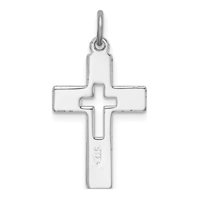 Sterling Silver Cut-Out Cross Charm – view 5