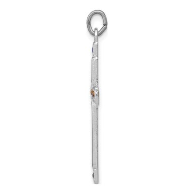 Sterling Silver CZ Enamel Cross Pendant – view 3