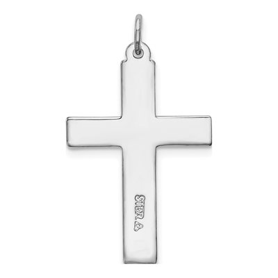 Sterling Silver Red Enamel Cross Pendant – view 5