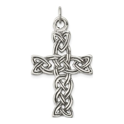 Sterling Silver Antiqued Celtic Cross Pendant