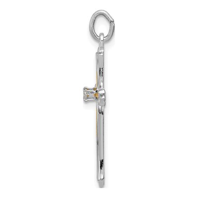 Sterling Silver CZ Cross Pendant – view 3