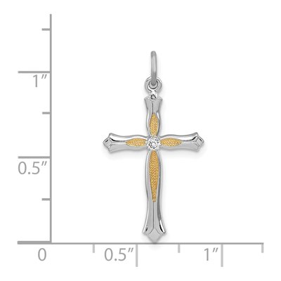 Sterling Silver CZ Cross Pendant – view 5