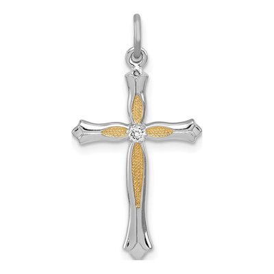 Sterling Silver CZ Cross Pendant