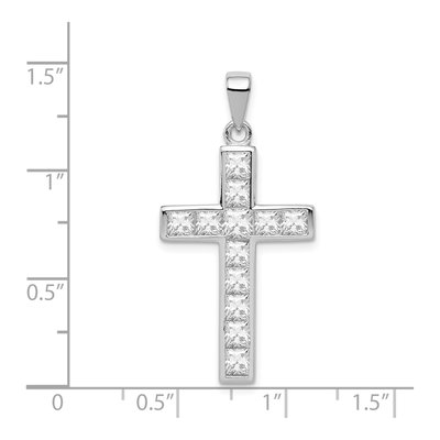 Sterling Silver CZ Cross Pendant – view 4