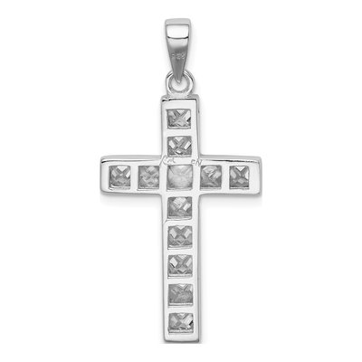 Sterling Silver CZ Cross Pendant – view 5