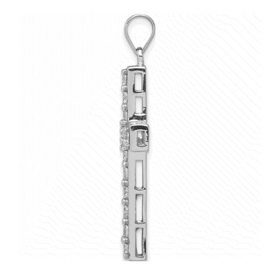 Sterling Silver CZ Latin Cross Pendant – view 3
