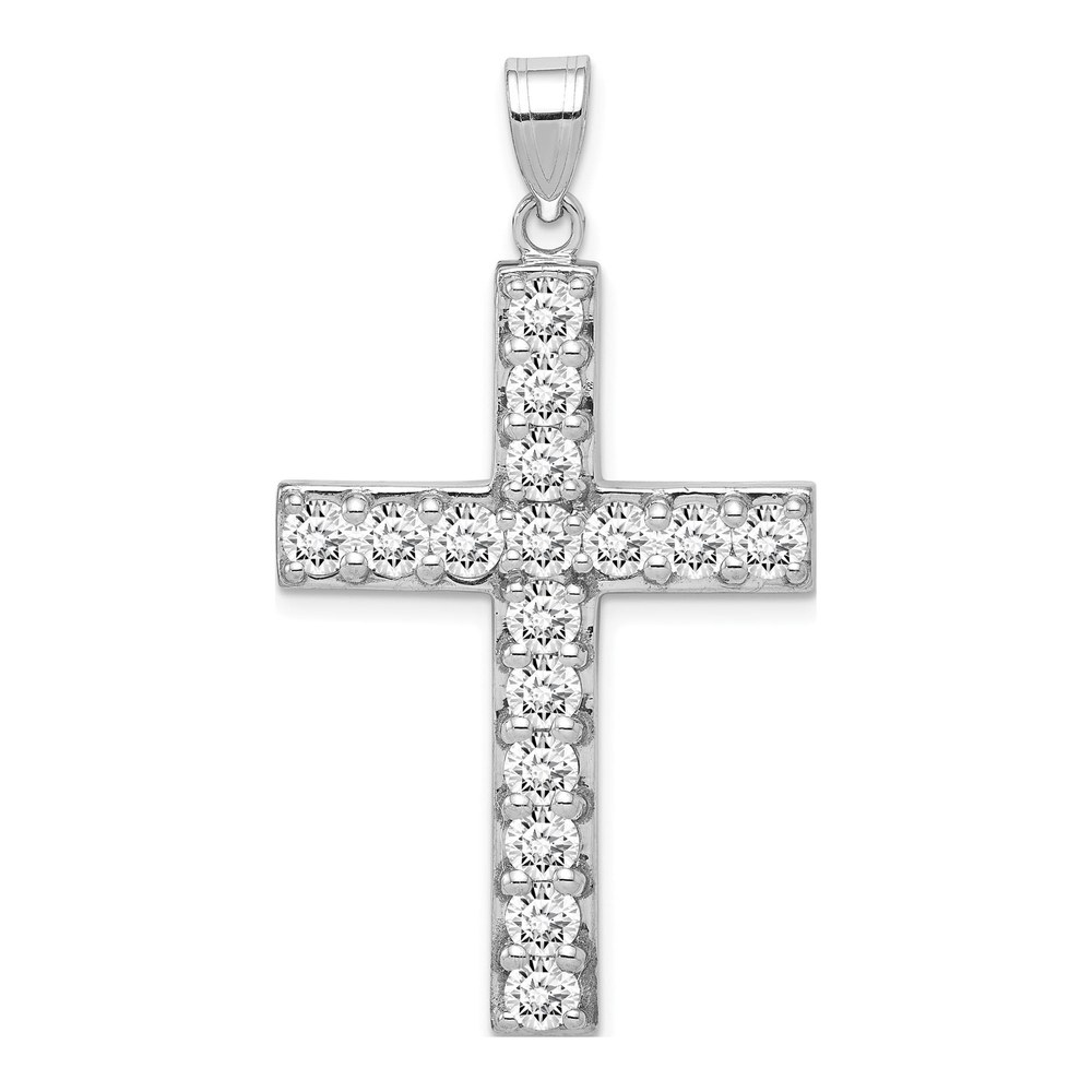 Sterling Silver CZ Latin Cross Pendant