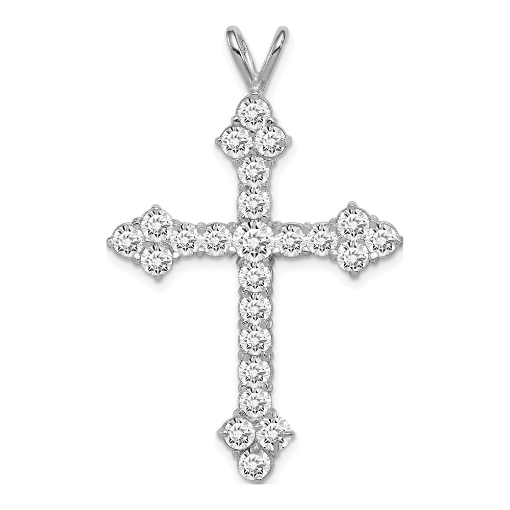 Sterling Silver CZ Cross Pendant
