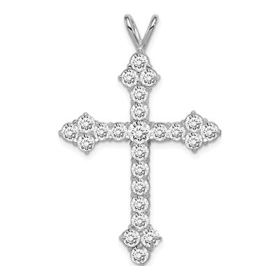 Sterling Silver CZ Cross Pendant