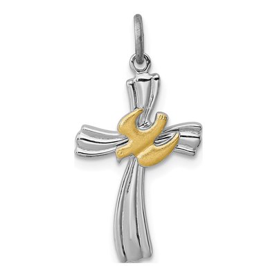 Sterling Silver Dove Cross Charm