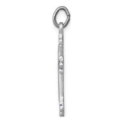Sterling Silver Blue Enamel Budded Cross Charm – view 3