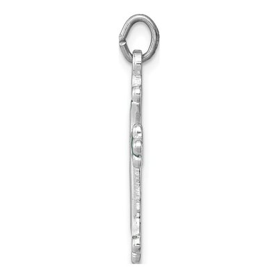 Sterling Silver Green Enamel Budded Cross Charm – view 3