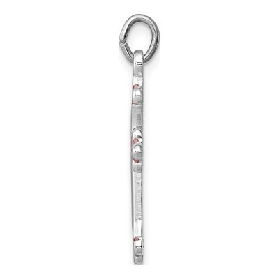 Sterling Silver Pink Enamel Budded Cross Charm – view 3