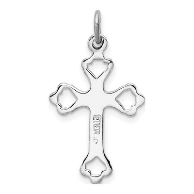 Sterling Silver CZ Budded Cross Pendant – view 5