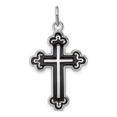 Sterling Silver Enameled Cross Pendant