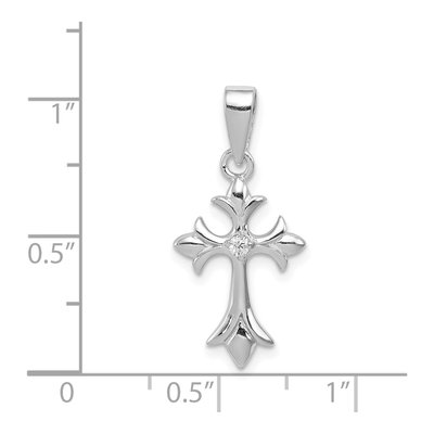 Sterling Silver CZ Cross Pendant – view 4