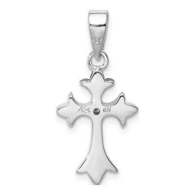Sterling Silver CZ Cross Pendant – view 5