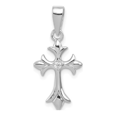 Sterling Silver CZ Cross Pendant