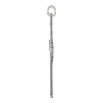 Sterling Silver Antiqued Textured Cross Pendant – view 3