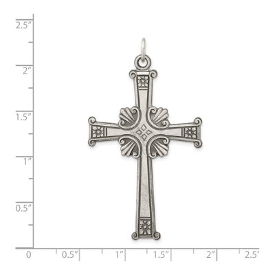 Sterling Silver Antiqued Textured Cross Pendant – view 4