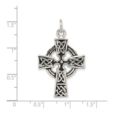 Sterling Silver Antiqued Celtic Cross Charm – view 4