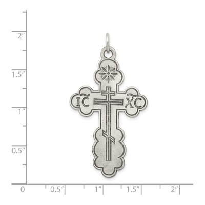 Sterling Silver Antiqued Orthodox Cross Charm – view 4