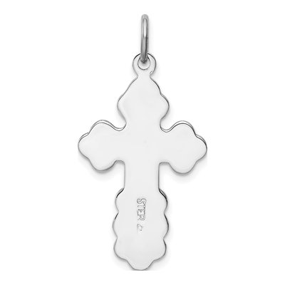 Sterling Silver Blue Enamel Orthodox Cross Pendant – view 5