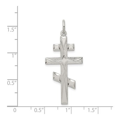 Sterling Silver Eastern Orthodox Cross Pendant – view 4