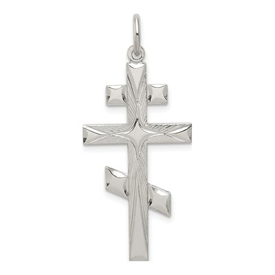 Sterling Silver Eastern Orthodox Cross Pendant