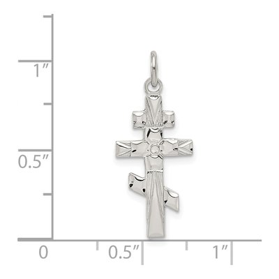 Sterling Silver Eastern Orthodox Cross Charm – view 4