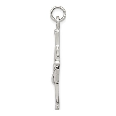 Sterling Silver Antiqued Claddagh Cross Charm – view 3