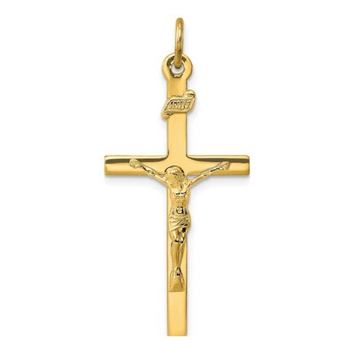 Gold-Plated Sterling Silver INRI Crucifix Pendant