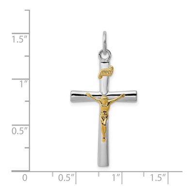Sterling Silver INRI Crucifix Pendant – view 4