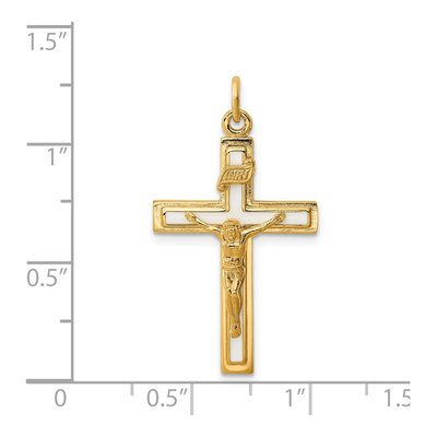 Sterling Silver Enamel INRI Crucifix Charm – view 4