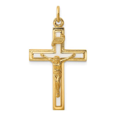 Sterling Silver Enamel INRI Crucifix Charm