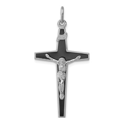 Sterling Silver Enameled Crucifix Pendant