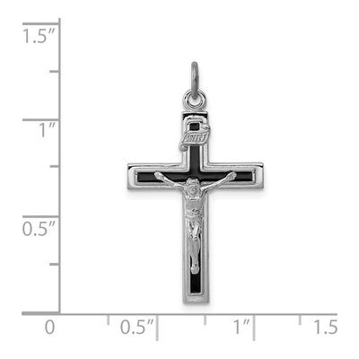 Sterling Silver Enamel Crucifix Pendant – view 4