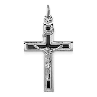 Sterling Silver Enamel Crucifix Pendant