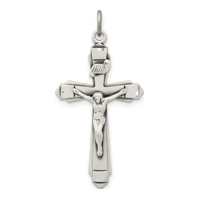 Sterling Silver Antiqued Crucifix Pendant