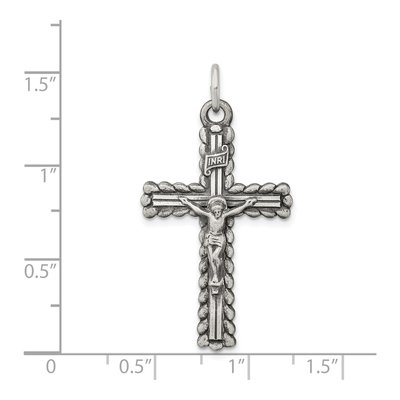 Sterling Silver Antiqued INRI Crucifix Pendant – view 4