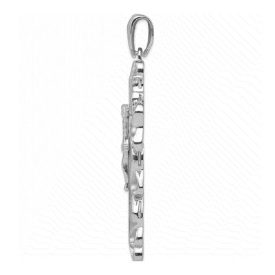 Sterling Silver CZ Crucifix Pendant – view 3