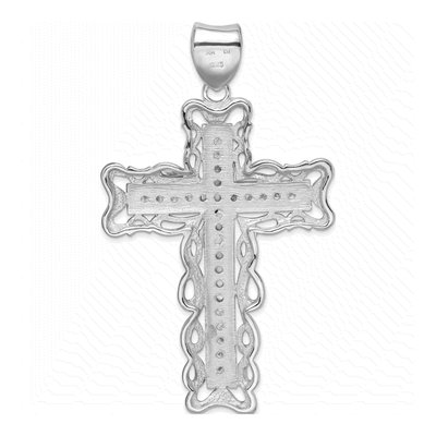 Sterling Silver CZ Crucifix Pendant – view 5