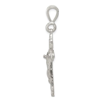 Sterling Silver Diamond-Cut Crucifix Pendant – view 3