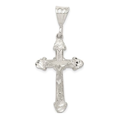 Sterling Silver Diamond-Cut Crucifix Pendant