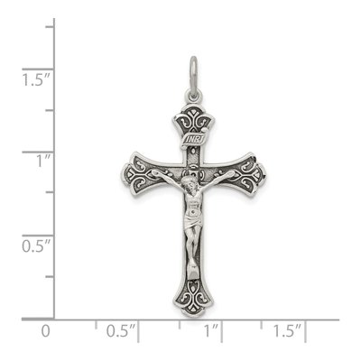 Sterling Silver Antiqued INRI Crucifix Pendant – view 4