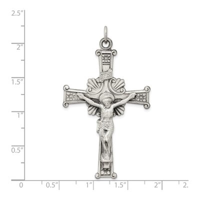 Sterling Silver Antiqued INRI Crucifix Pendant – view 4